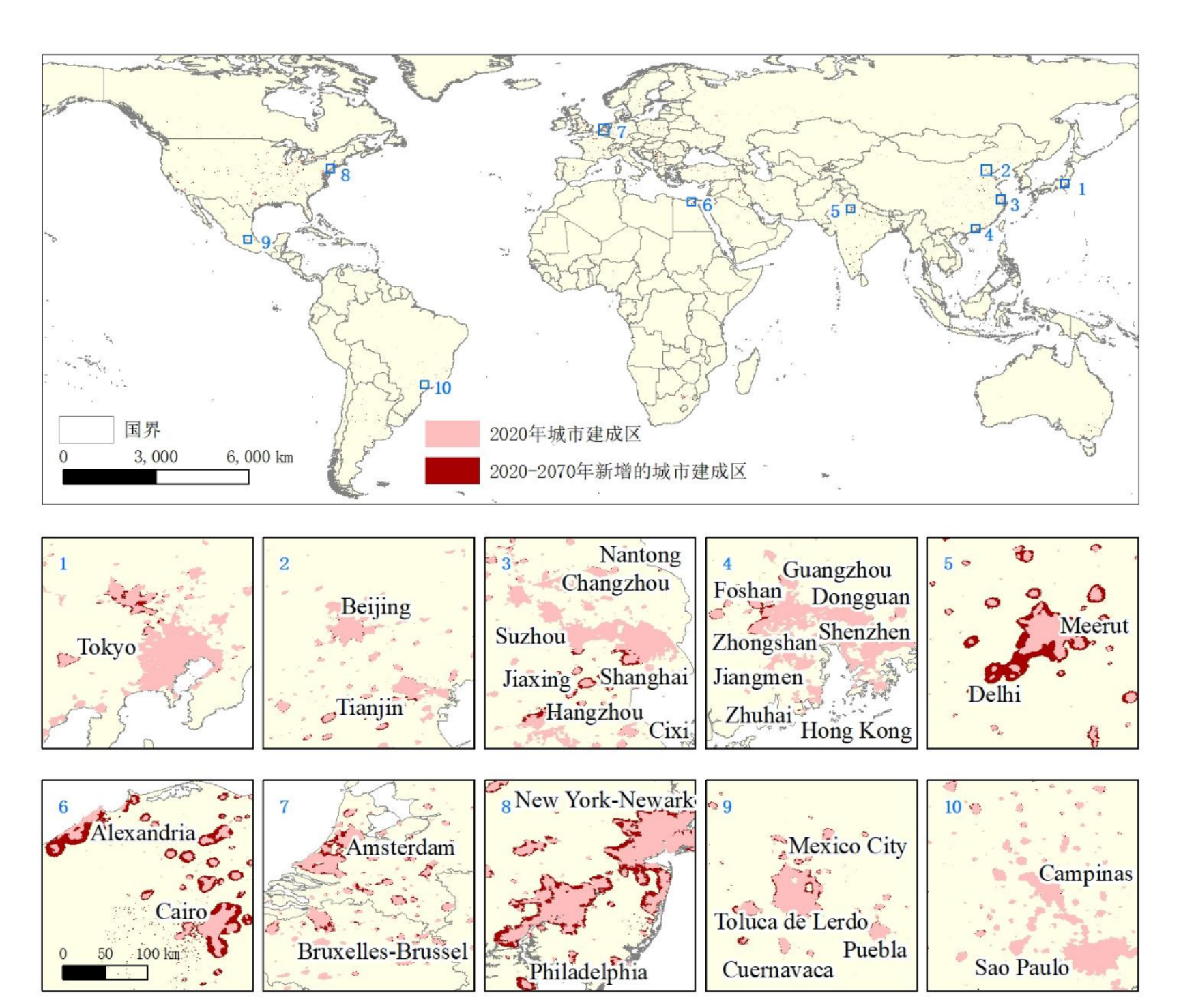 全球未来城市扩展过程数据集(2020-2070)V1.0